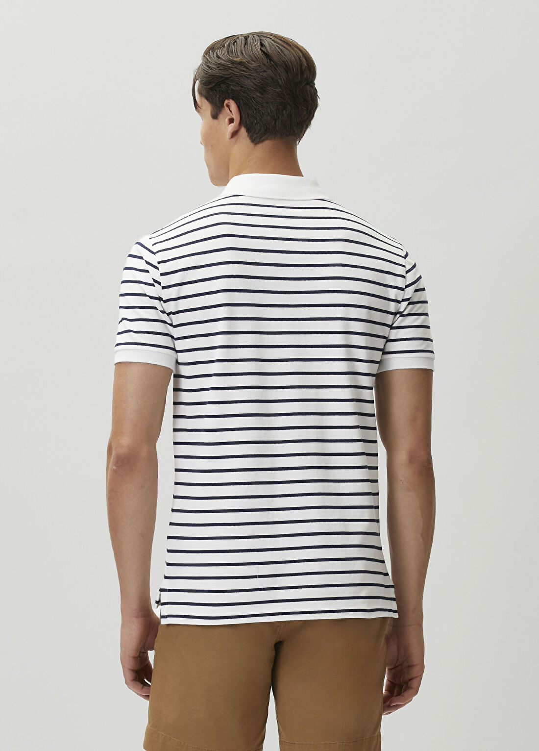 Polo Ralph Lauren Beyaz Lacivert Çizgili Polo T-shirt görsel 4