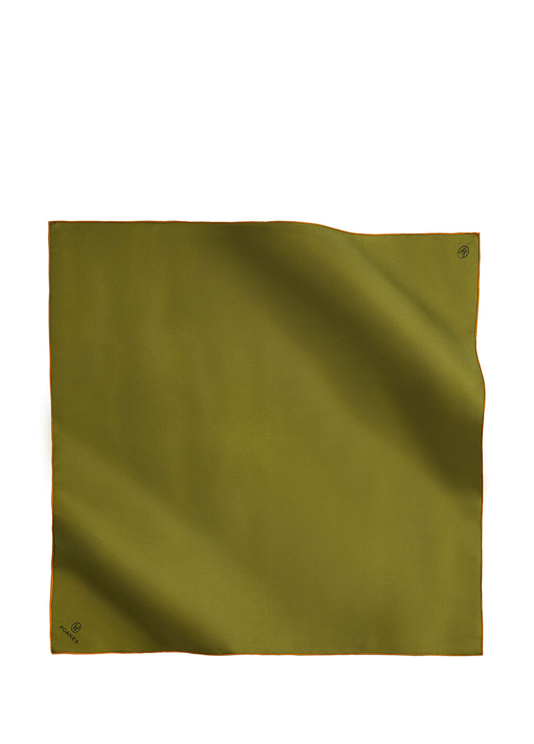 Poanes Twill Çift Baskılı Yeşil & Turuncu İpek Eşarp