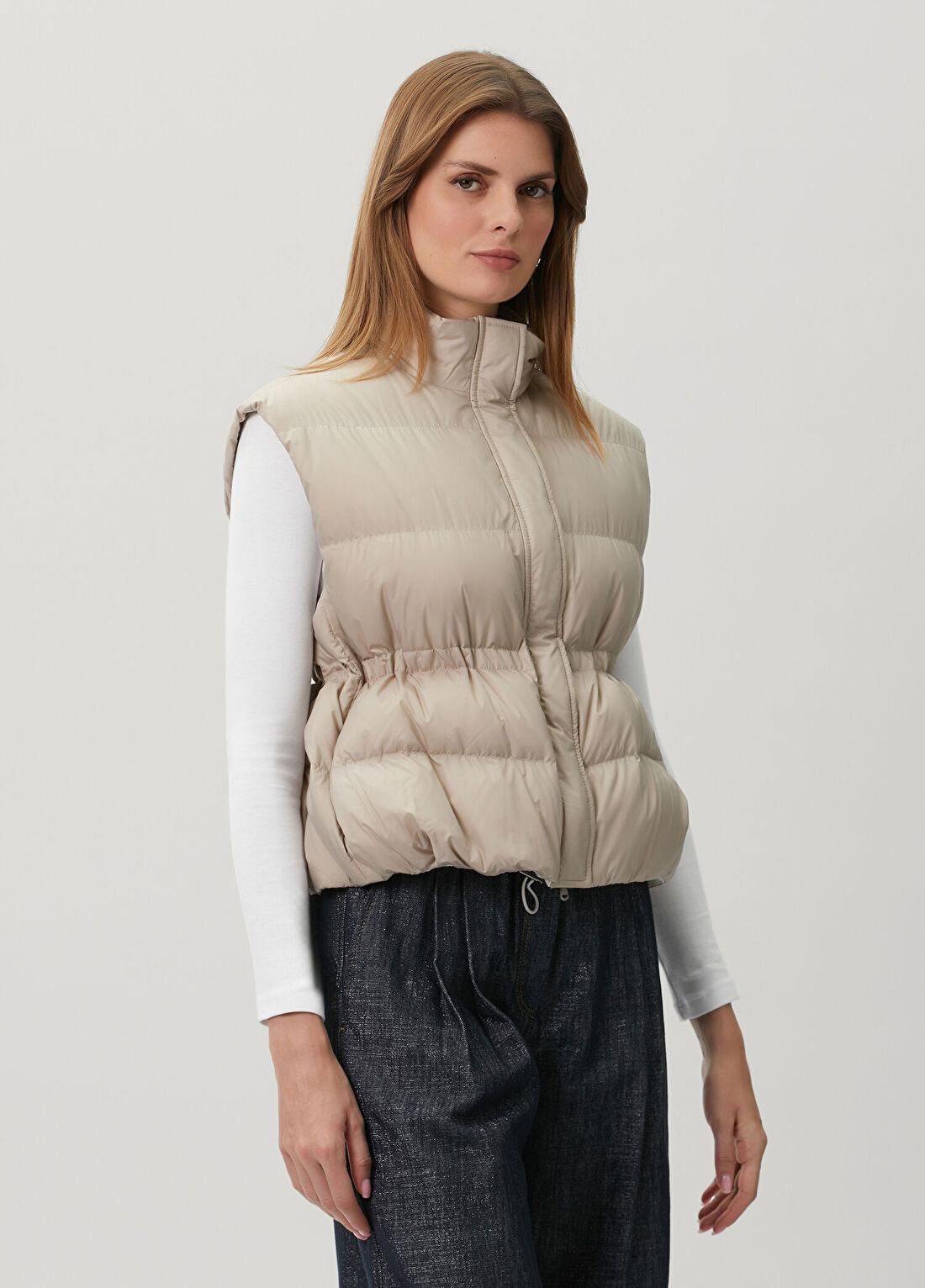 Brunello Cucinelli Bej Puffer Yelek görsel 3