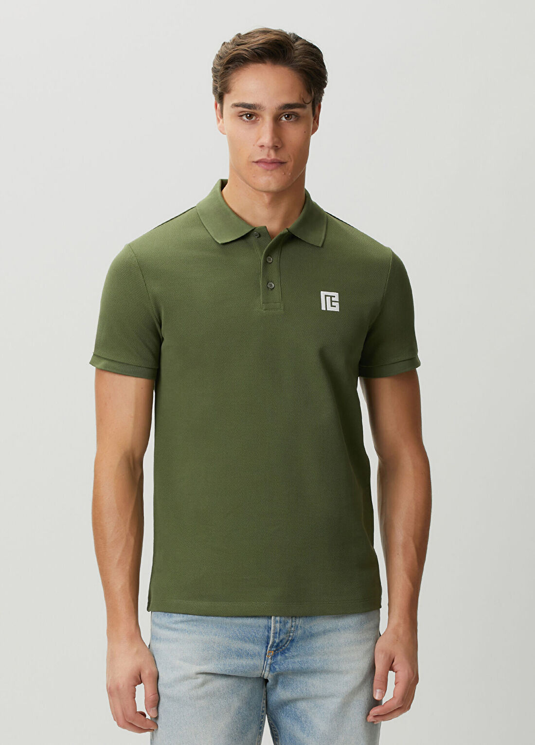 Balmain Haki Polo Yaka T-shirt