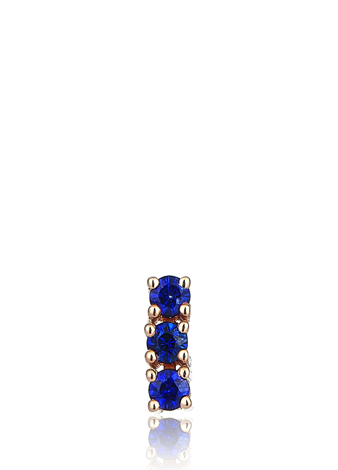 Sim&Roz Safir Bar Stud Kadın Altın Küpe
