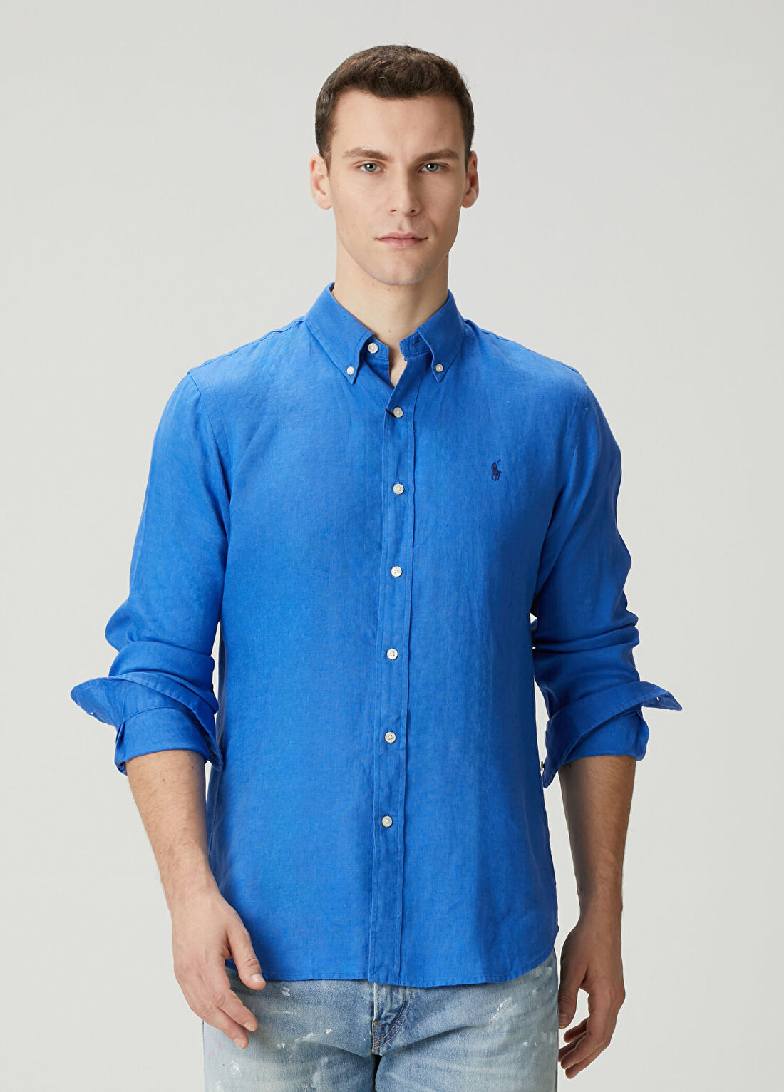 Polo Ralph Lauren Mavi Keten Gömlek