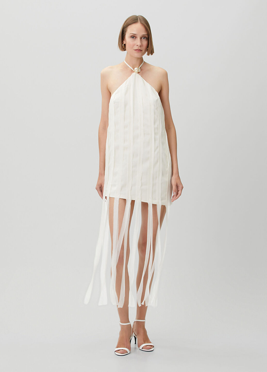 Baobab Olivia Beyaz Mini Kokteyl Elbise