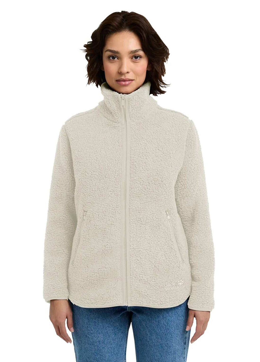 Jack Wolfskin High Curl Bej Polar Kadın Outdoor Ceket