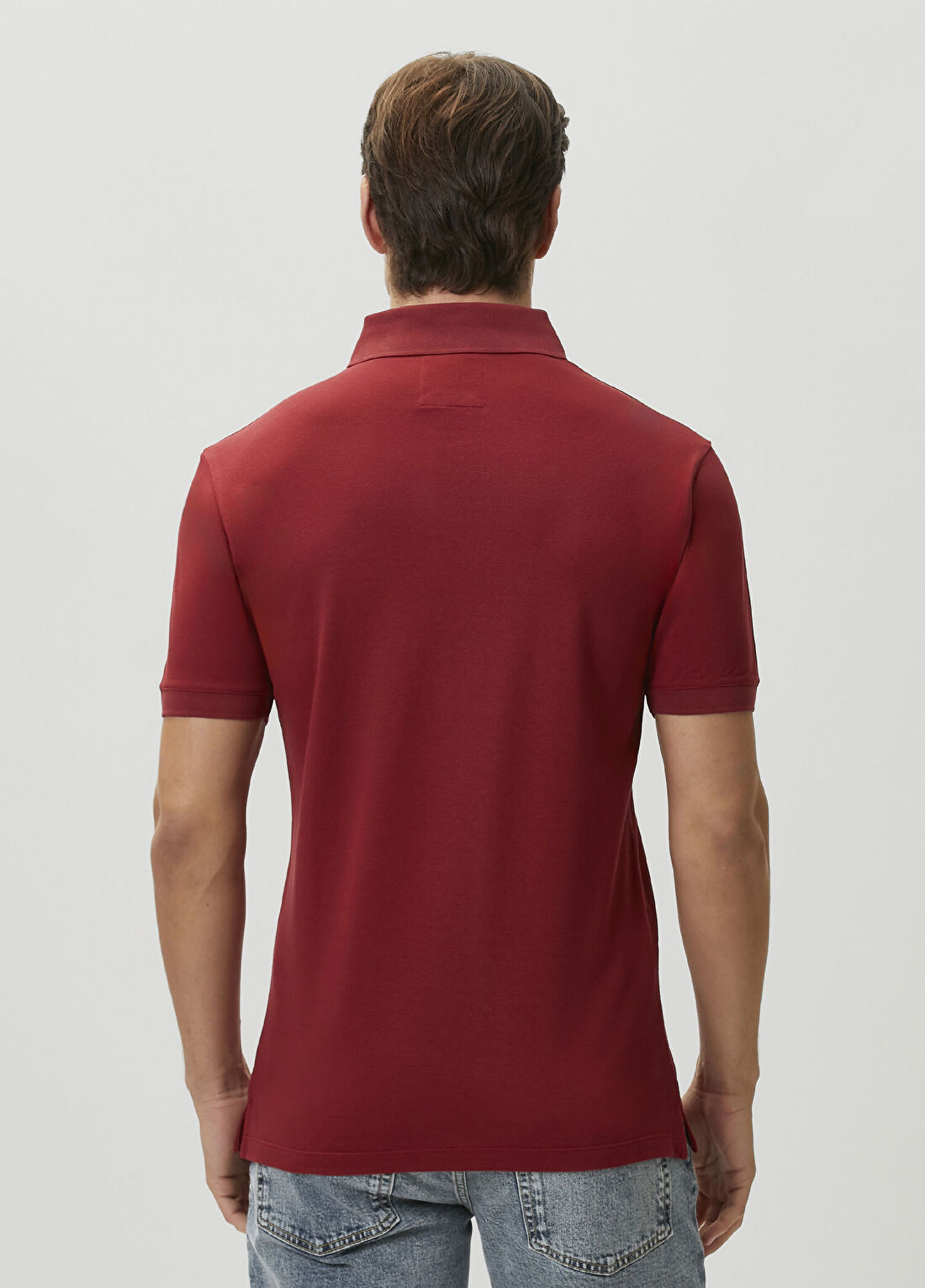 Emporio Armani Regular Fit Bordo Polo Yaka T-shirt görsel 4