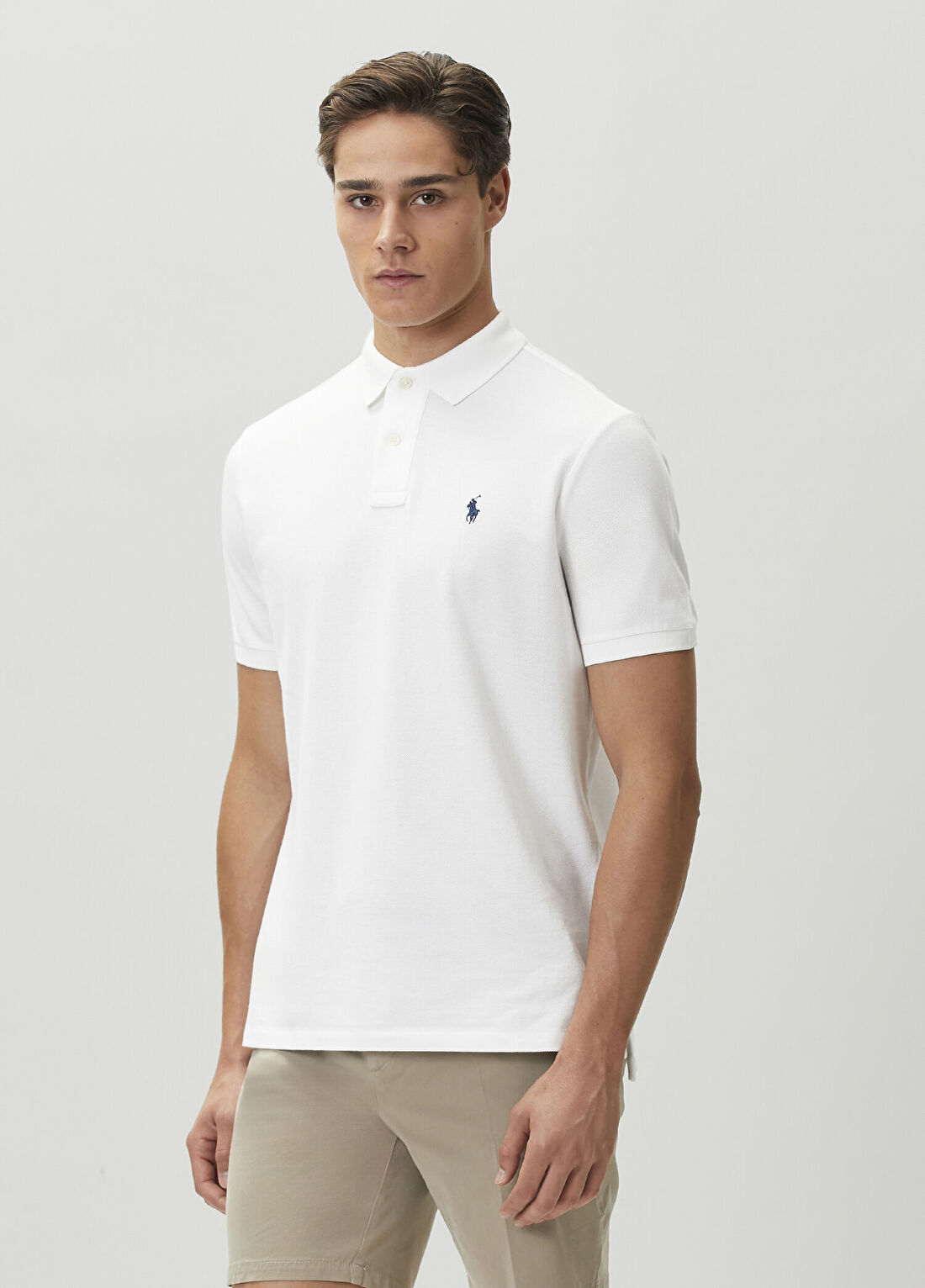 Polo Ralph Lauren Classic Fit Beyaz Polo Yaka T-shirt görsel 3