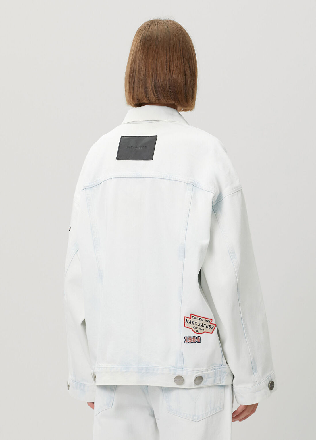 Marc Jacobs Oversized Beyaz Trucker Denim Ceket görsel 4