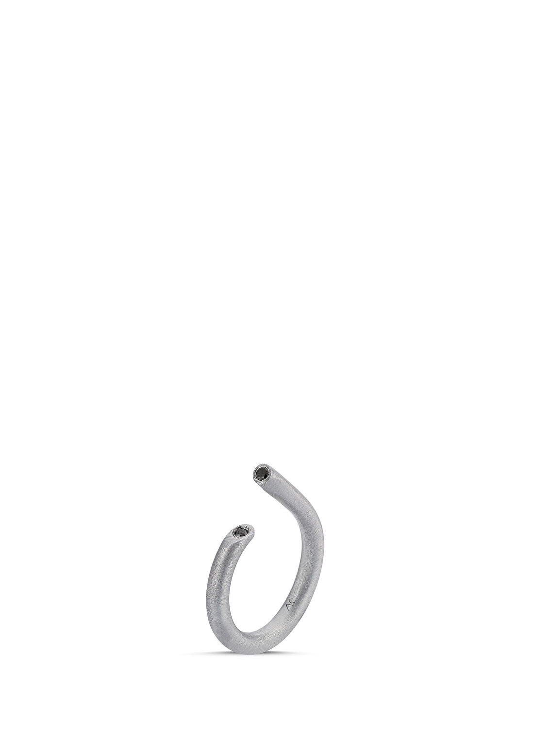 Aleyna Cebeci Jewelry Straw Siyah Pırlanta Taşlı 925 Ayar Gümüş Erkek Yüzük
