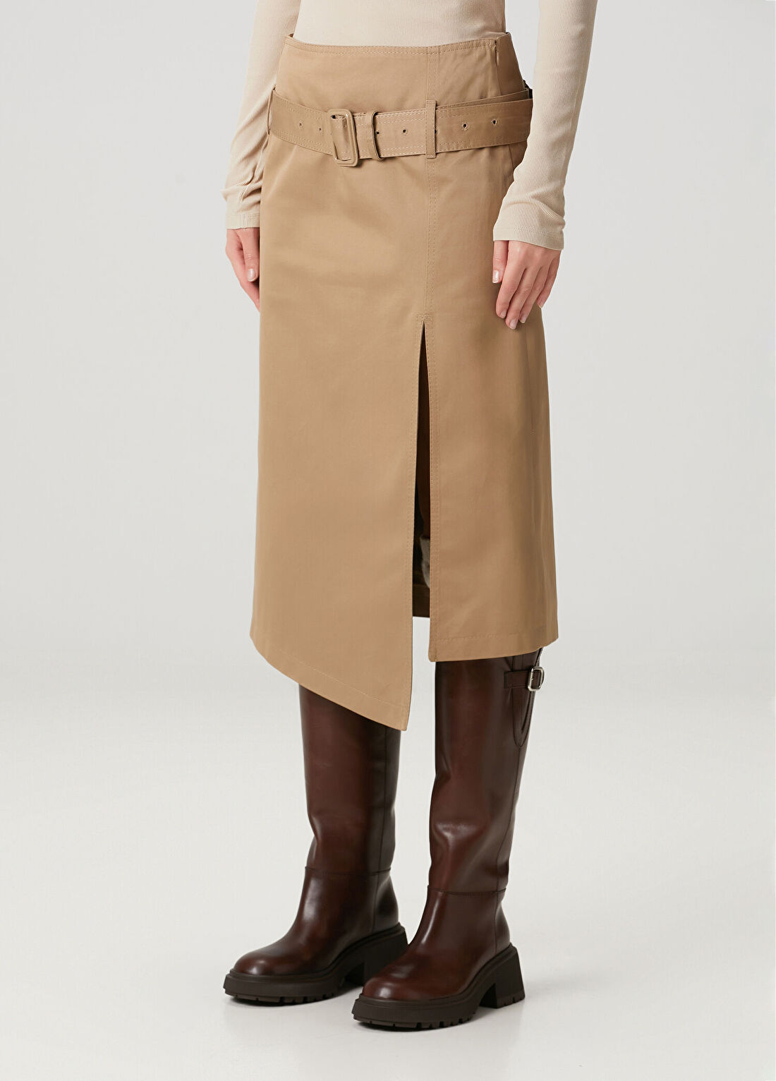 Acne Studios Koyu Bej Midi Etek görsel 2