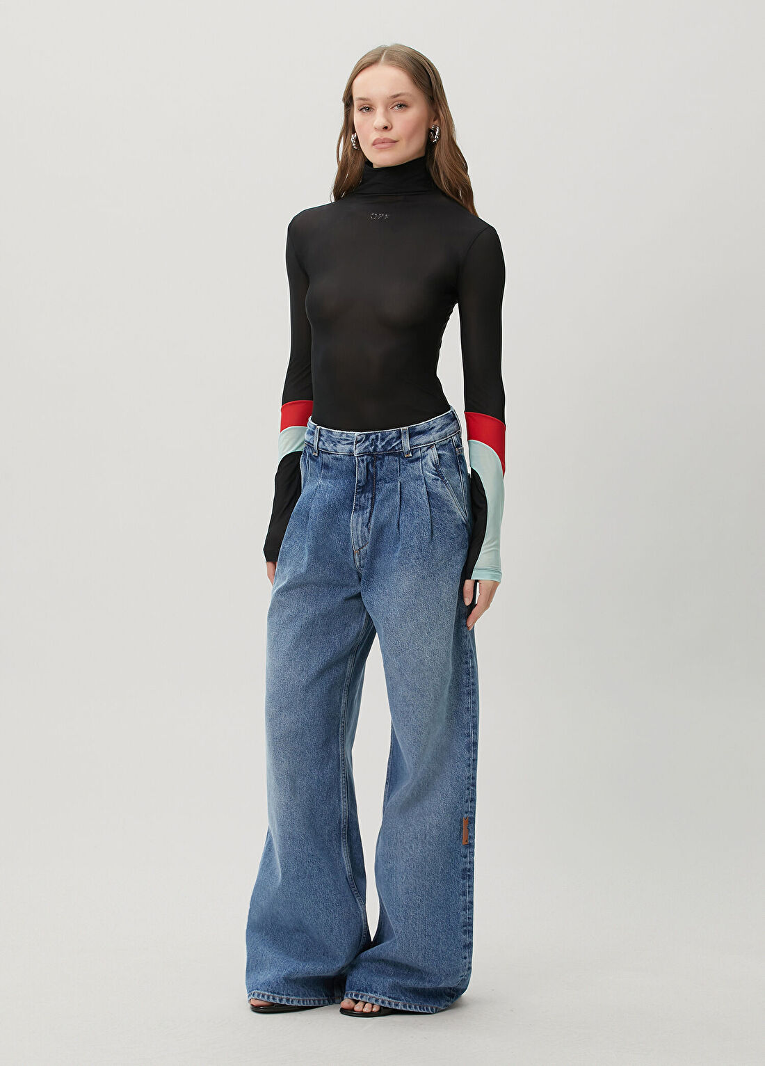 Off-White Mavi Flared Jean Pantolon