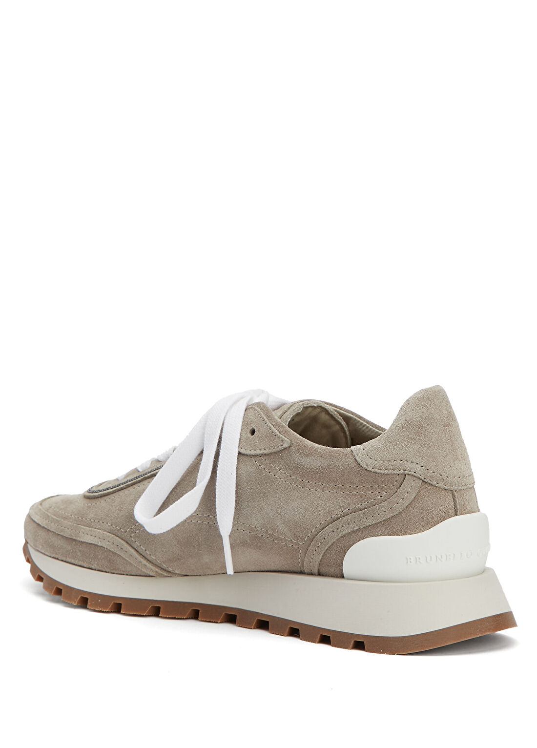 Brunello Cucinelli Vizon Kadın Süet Sneaker görsel 3