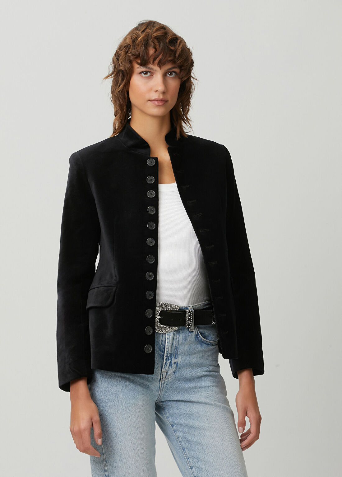 Zadig&Voltaire Valloon Siyah Kadife Blazer