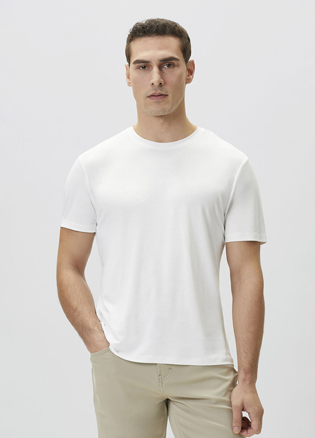 Network Beyaz Basic Modal T-shirt görsel 3
