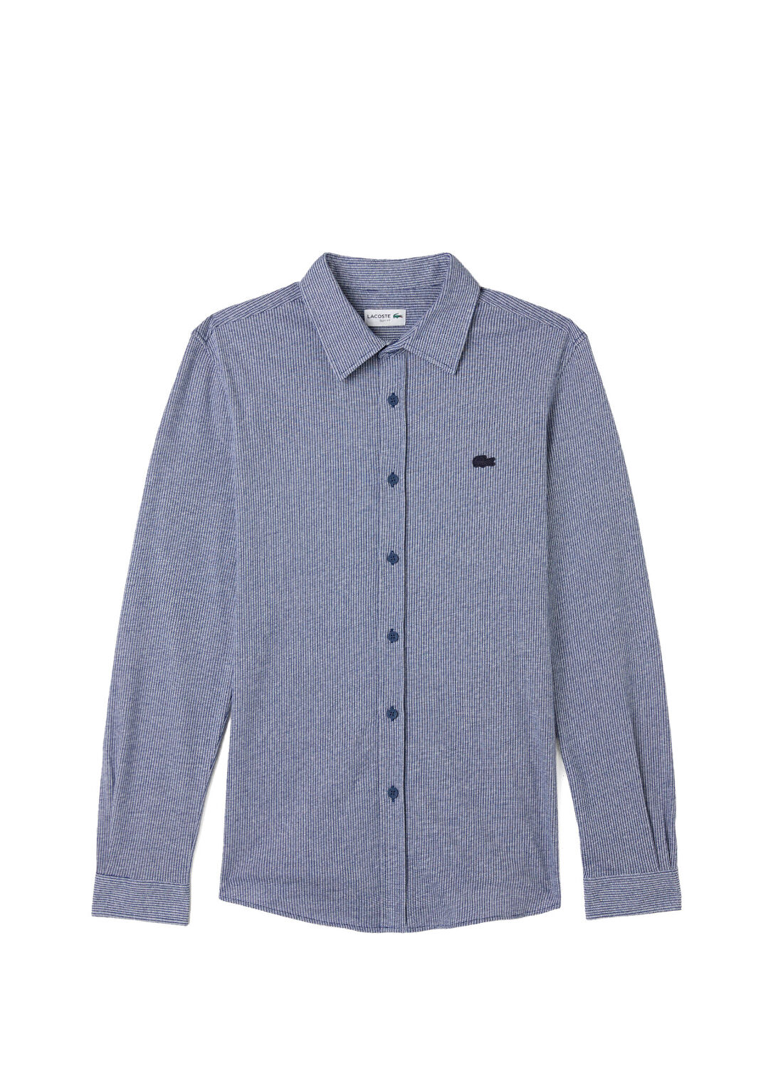 Lacoste Koyu Mavi Düğmeli Yaka Slim Fit Uzun Kollu Erkek Gömlek