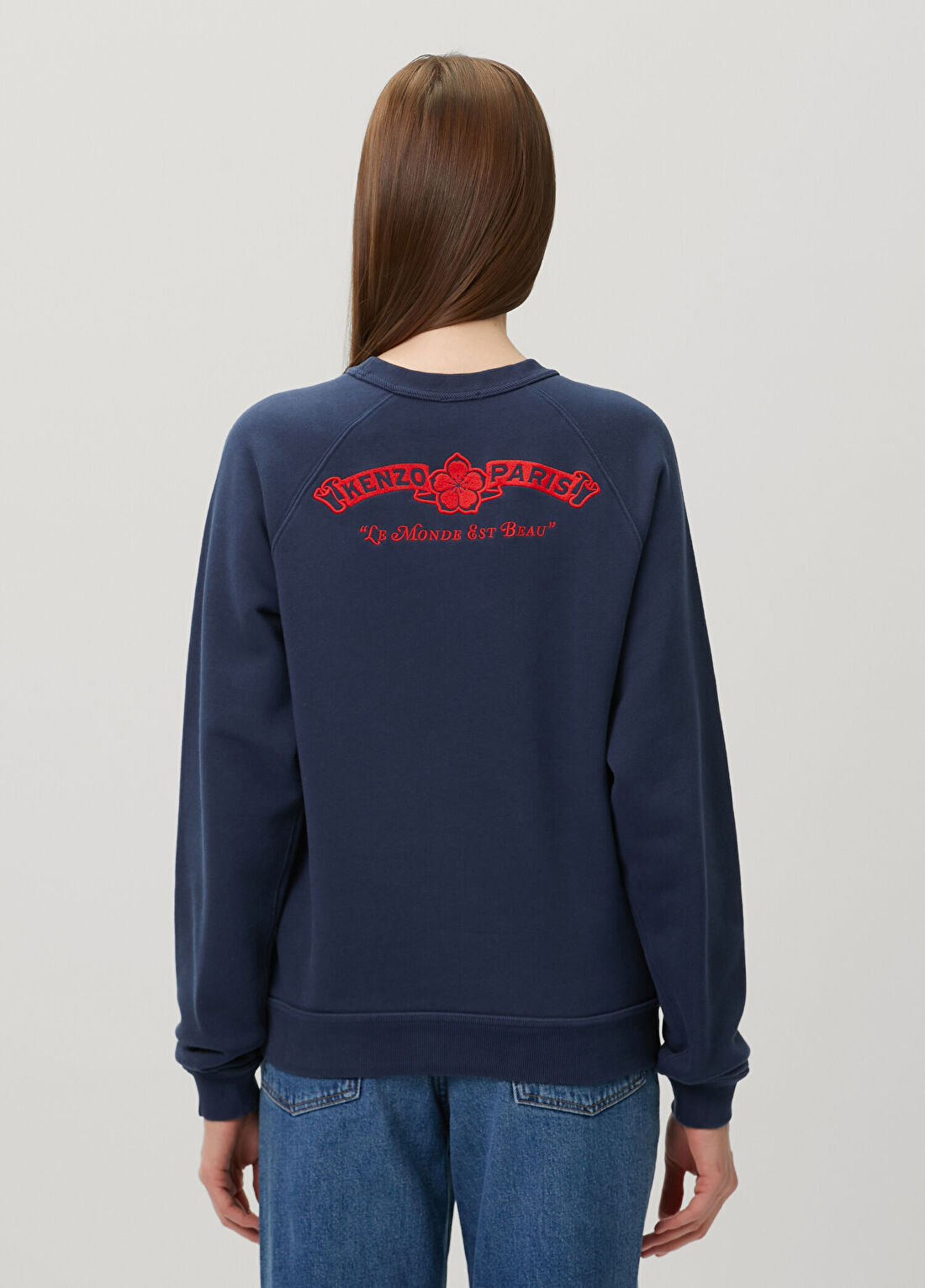 Kenzo Mavi Siyah Logo Nakışlı Sweatshirt görsel 4