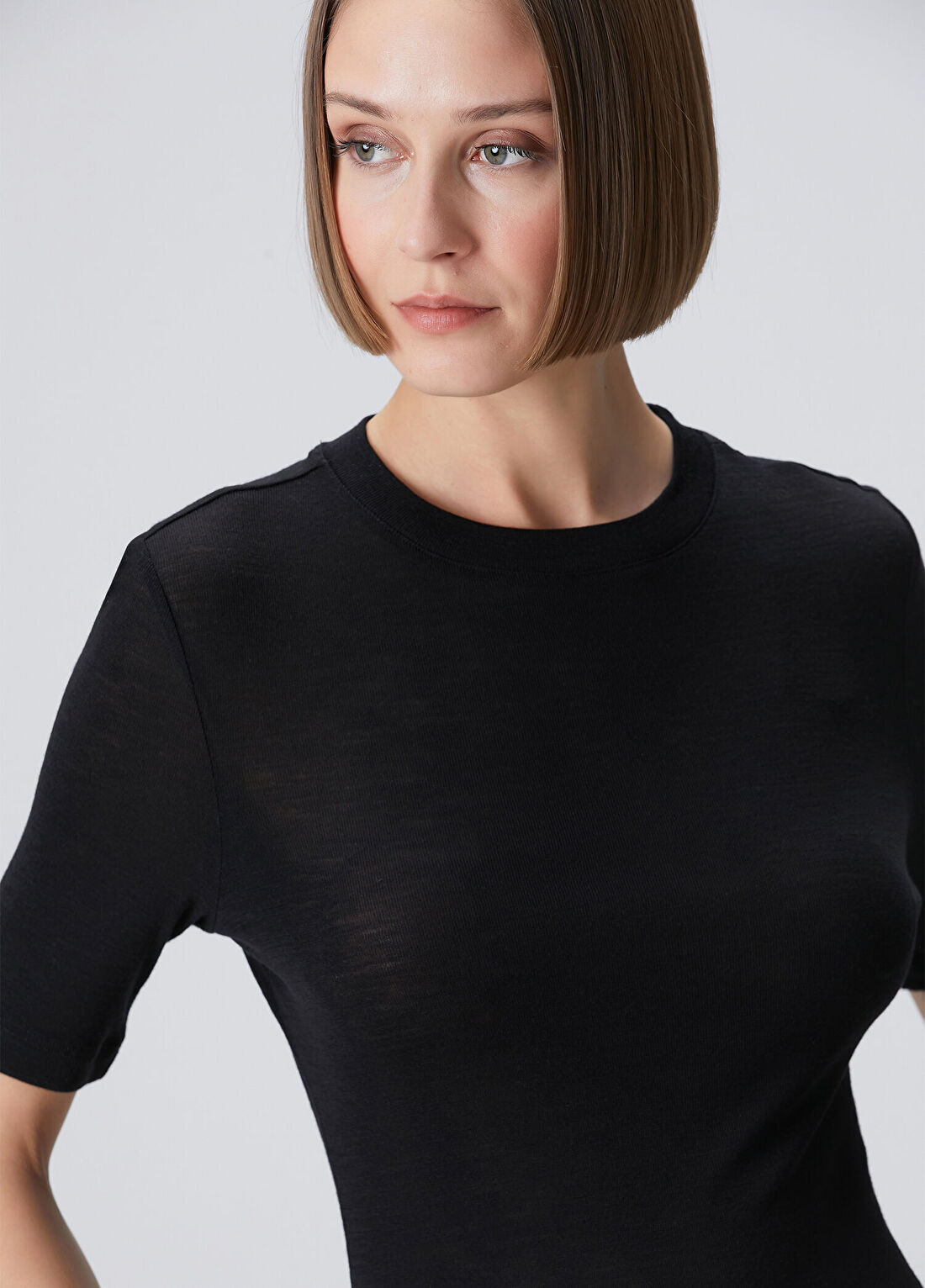 Beymen Collection Siyah Yün T-shirt görsel 2
