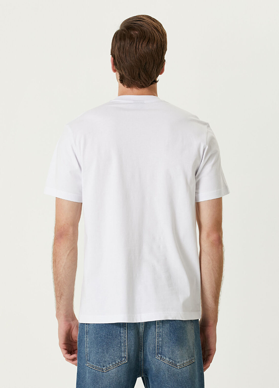 Bernotti Beyaz Logo Baskılı T-shirt görsel 4