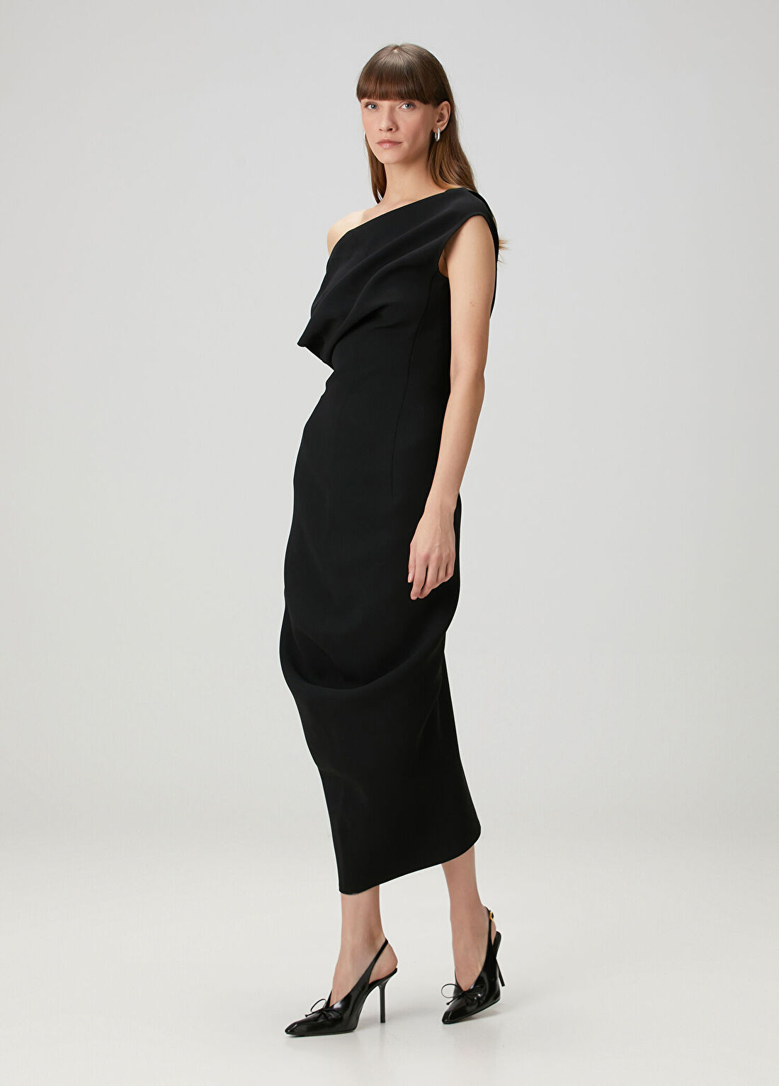 Jacquemus The Pesce Drapeli Midi Elbise görsel 2