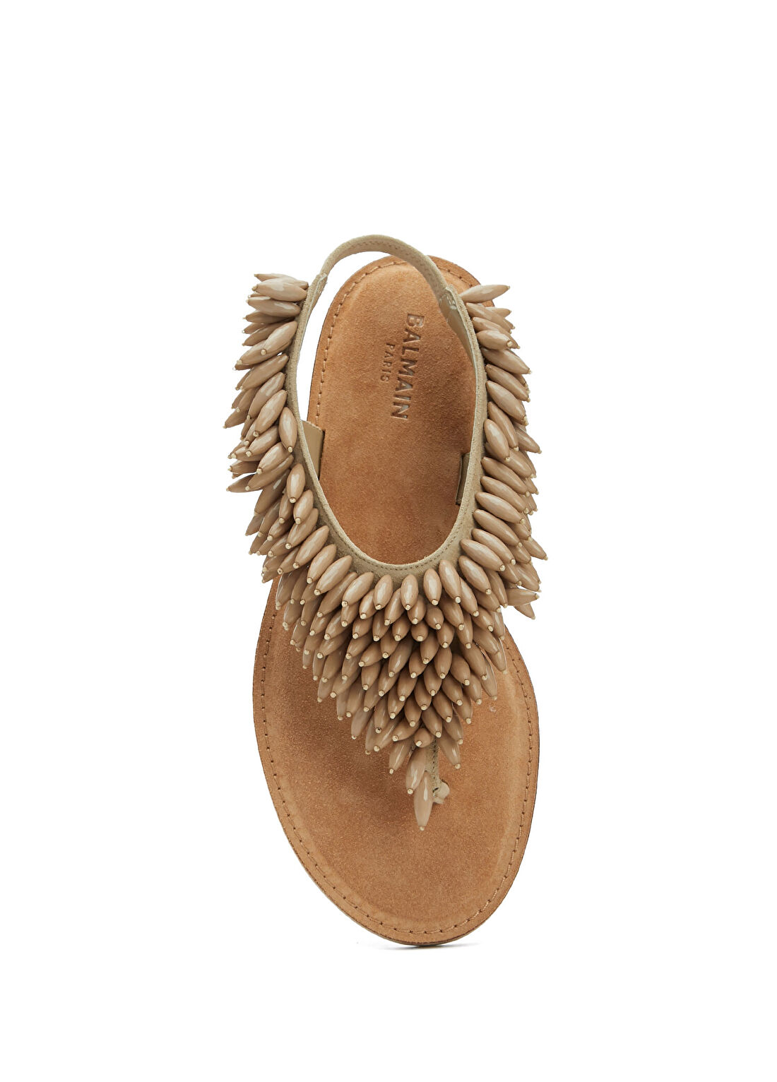 Balmain Flat Bej Kadın Süet Sandalet görsel 4