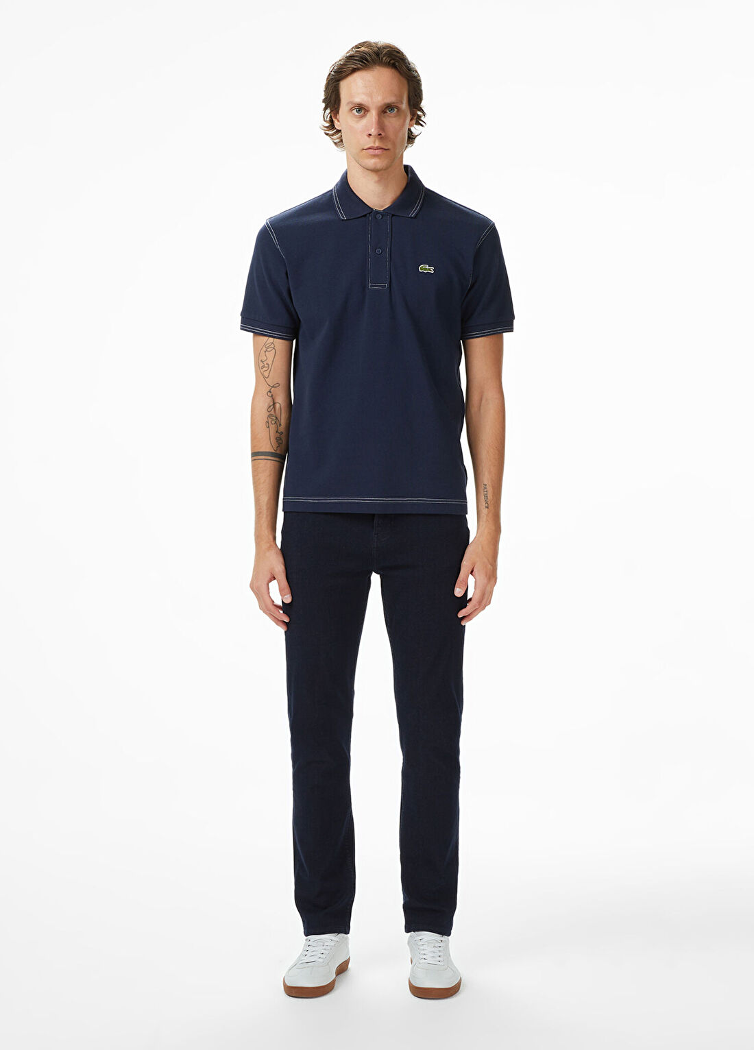 Lacoste Koyu Mavi Slim Fit Erkek Jean Pantolon