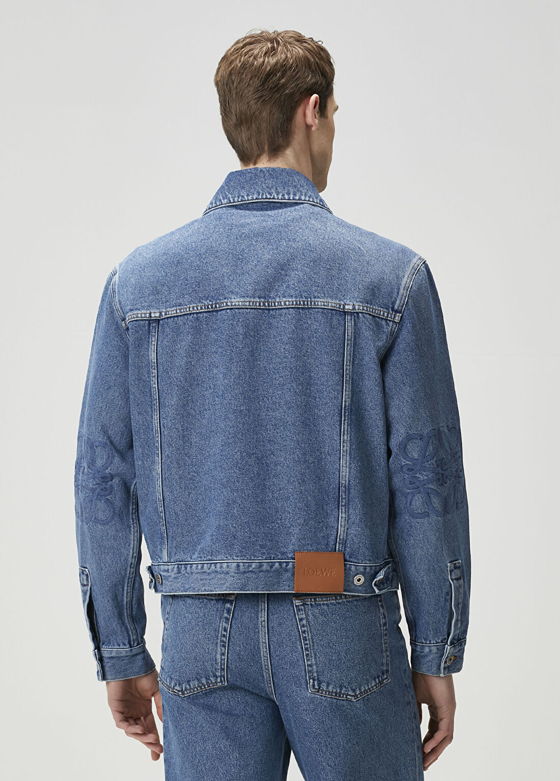 Loewe Anagram Mavi Logo Nakışlı Denim Ceket görsel 4