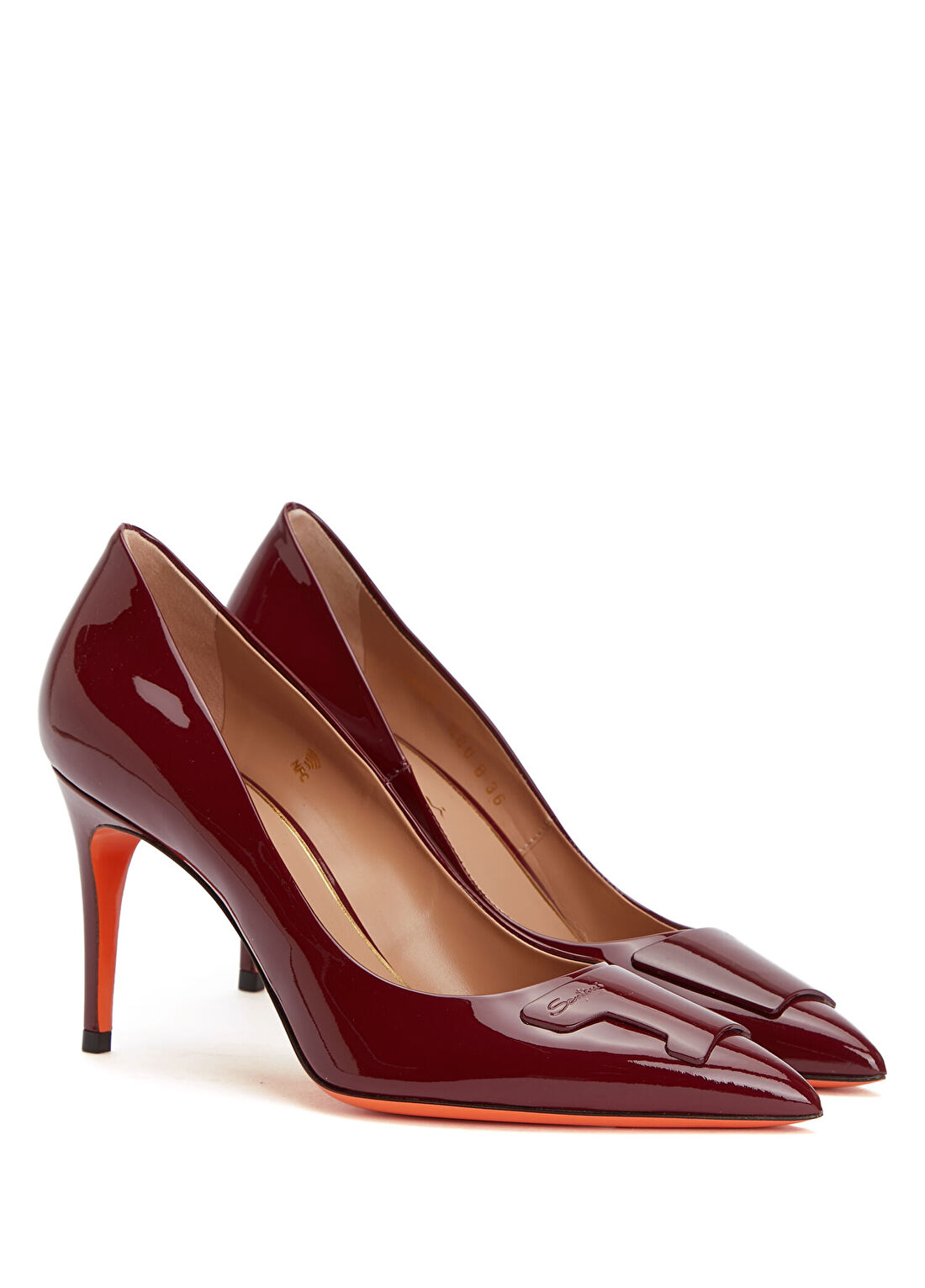 Santoni Bordo Deri Stiletto görsel 2