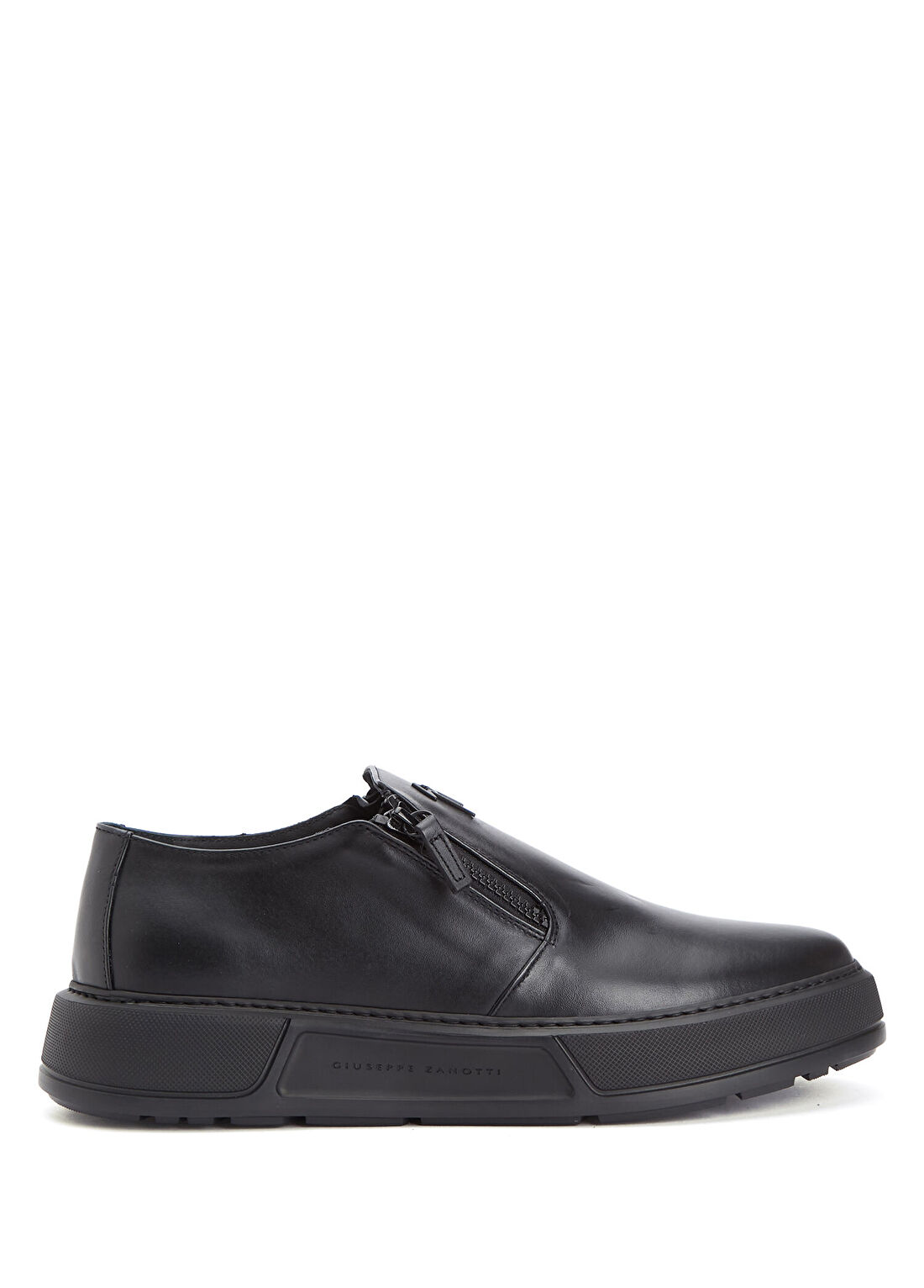 Giuseppe Zanotti Siyah Logolu Erkek Deri Sneaker
