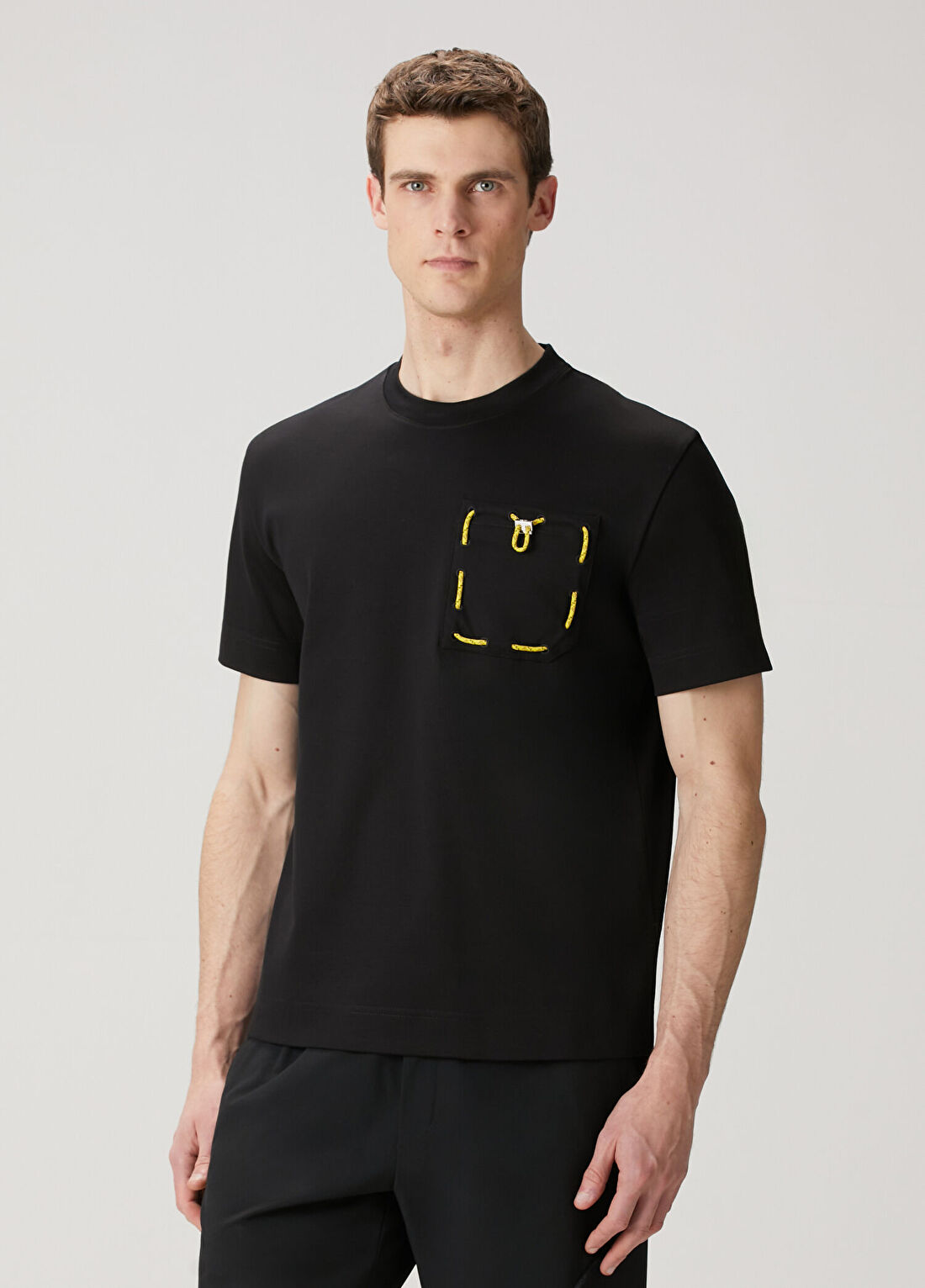 Fendi Siyah Cep Detaylı T-shirt görsel 3