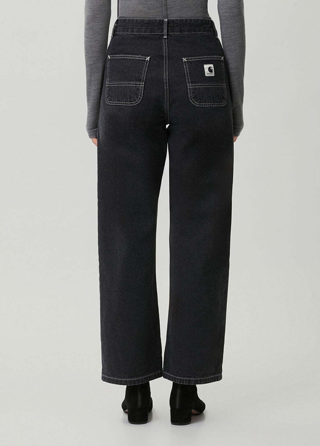 Carhartt WIP Simple Siyah Jean Pantolon görsel 4