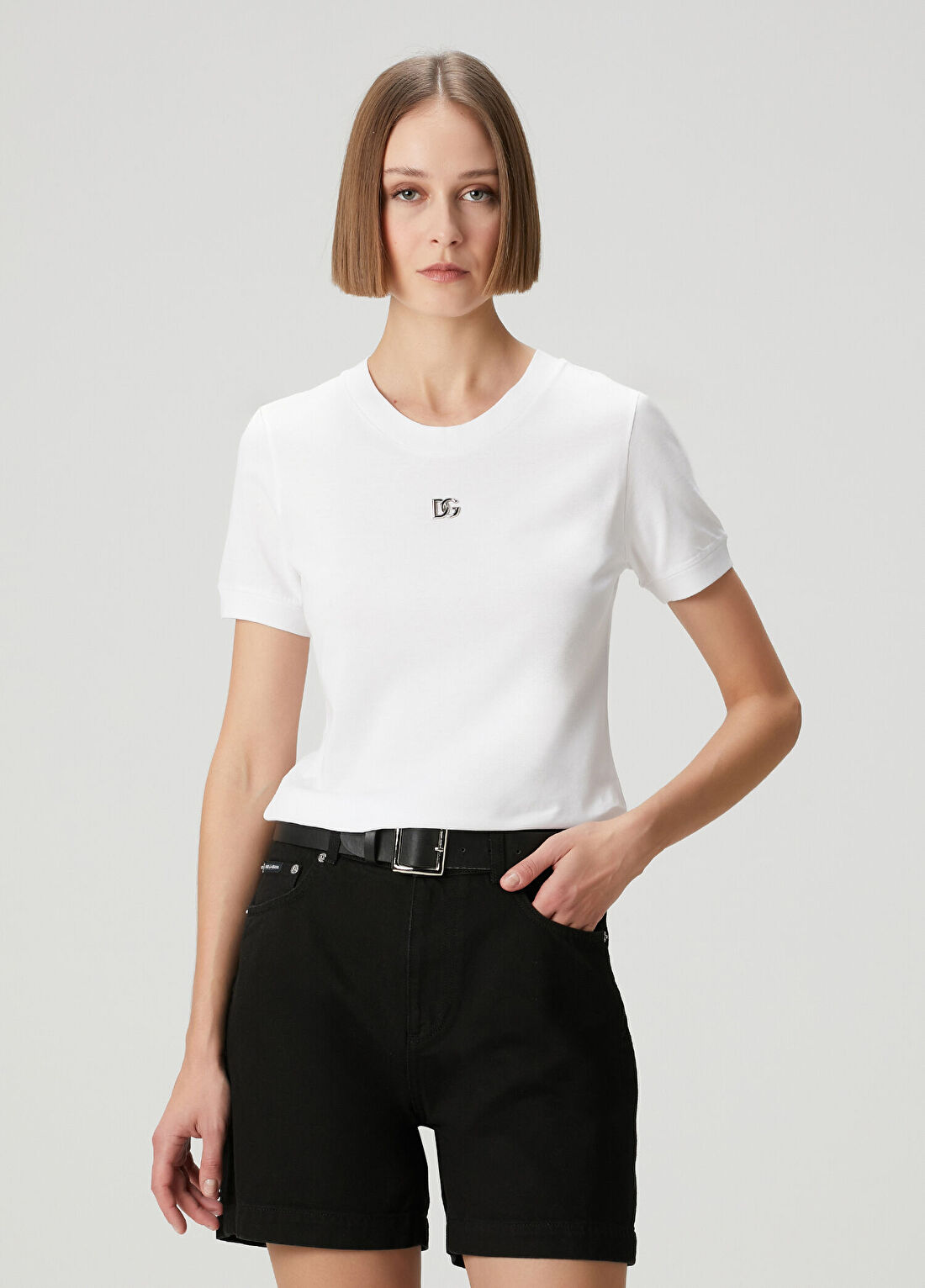 Dolce&Gabbana Beyaz Logolu T-shirt