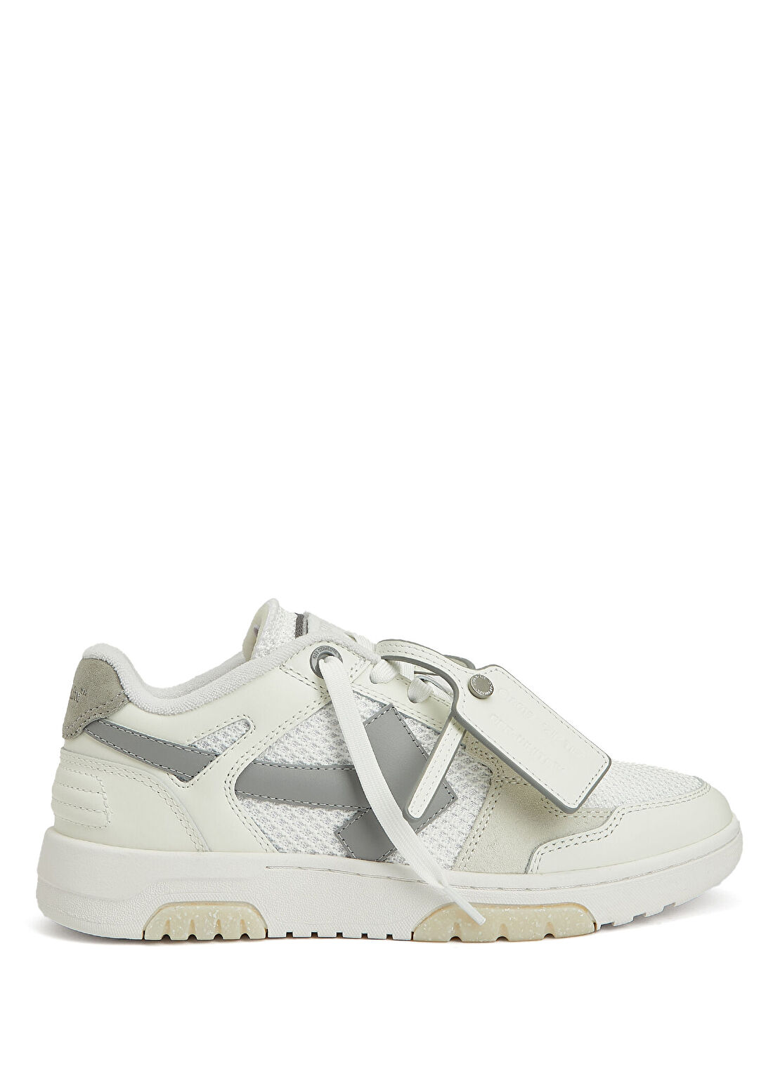 Off-White Out Of Office Beyaz Gri Kadın Deri Sneaker