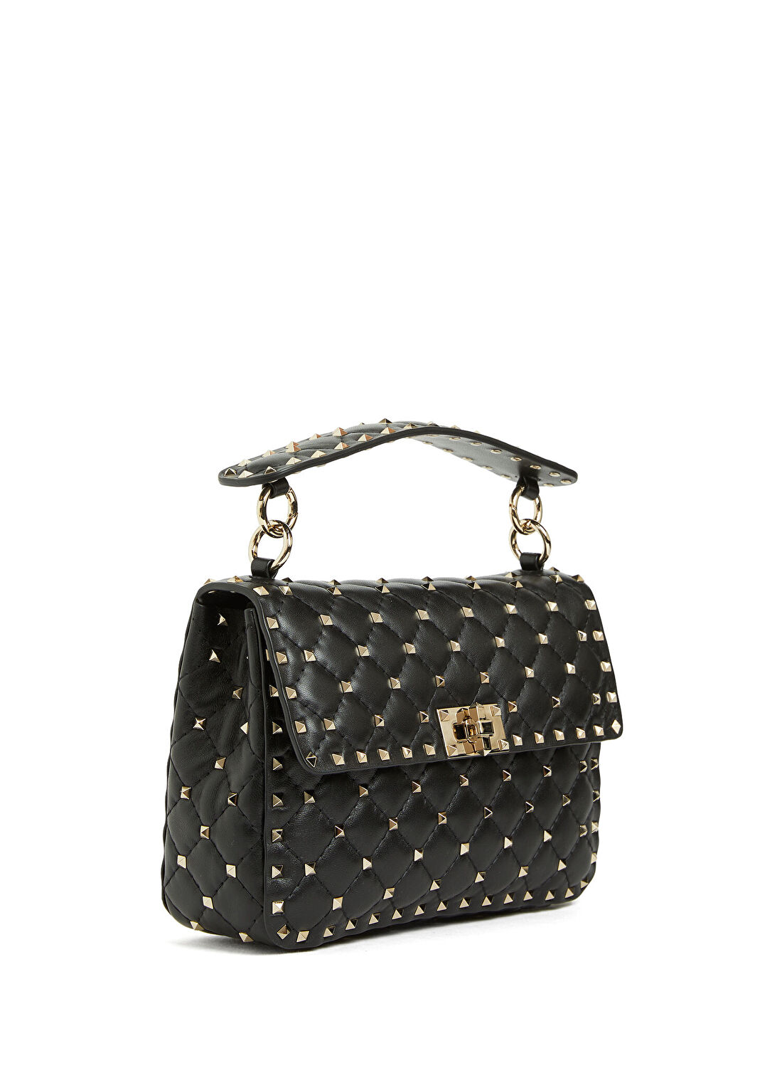 Valentino Garavani Rockstud Spike Medium Siyah Kadın Deri Çanta görsel 3