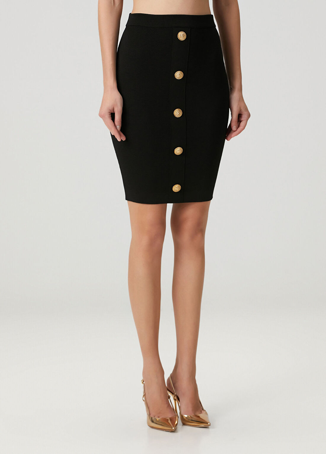 Balmain Siyah Midi Etek görsel 3
