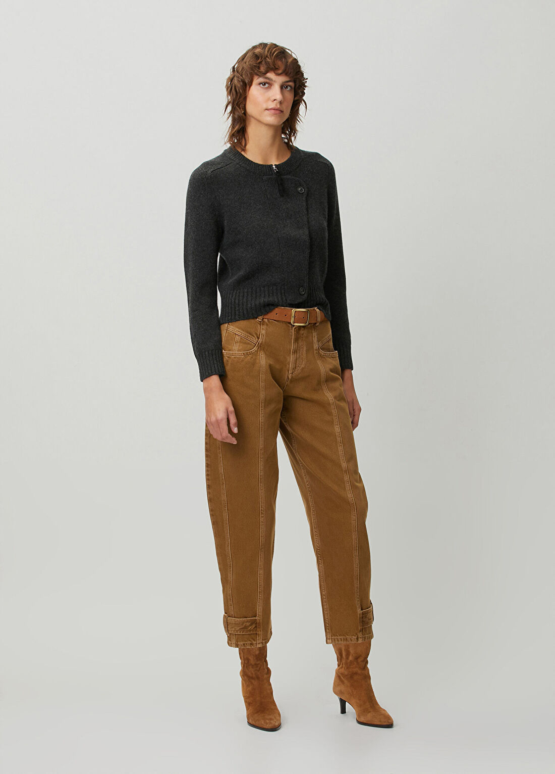 Isabel Marant Murielle Koyu Gri Yün Triko görsel 2