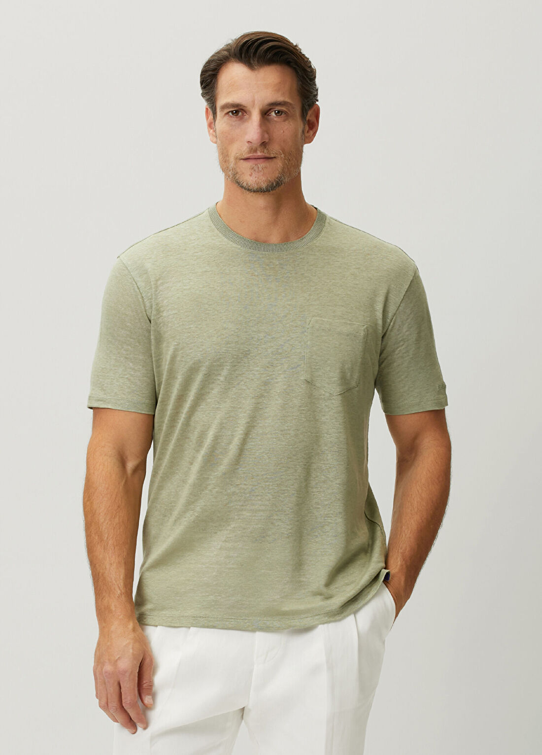 Ralph Lauren Purple Label Yeşil Keten T-shirt
