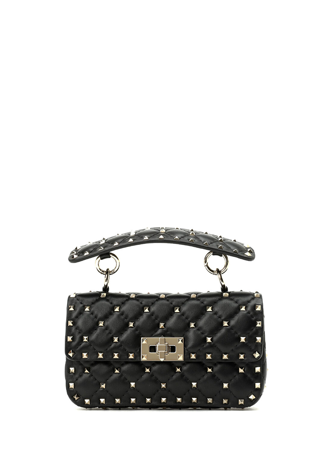 Valentino Garavani Small Rockstud Spike Siyah Kadın Deri Çanta