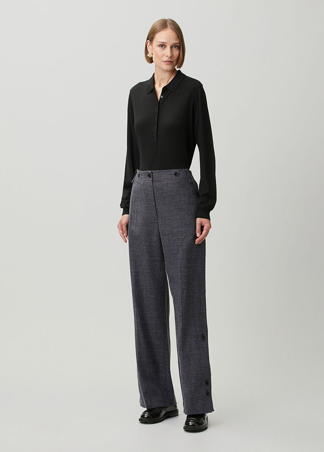 Ferragamo Lacivert Yün Pantolon