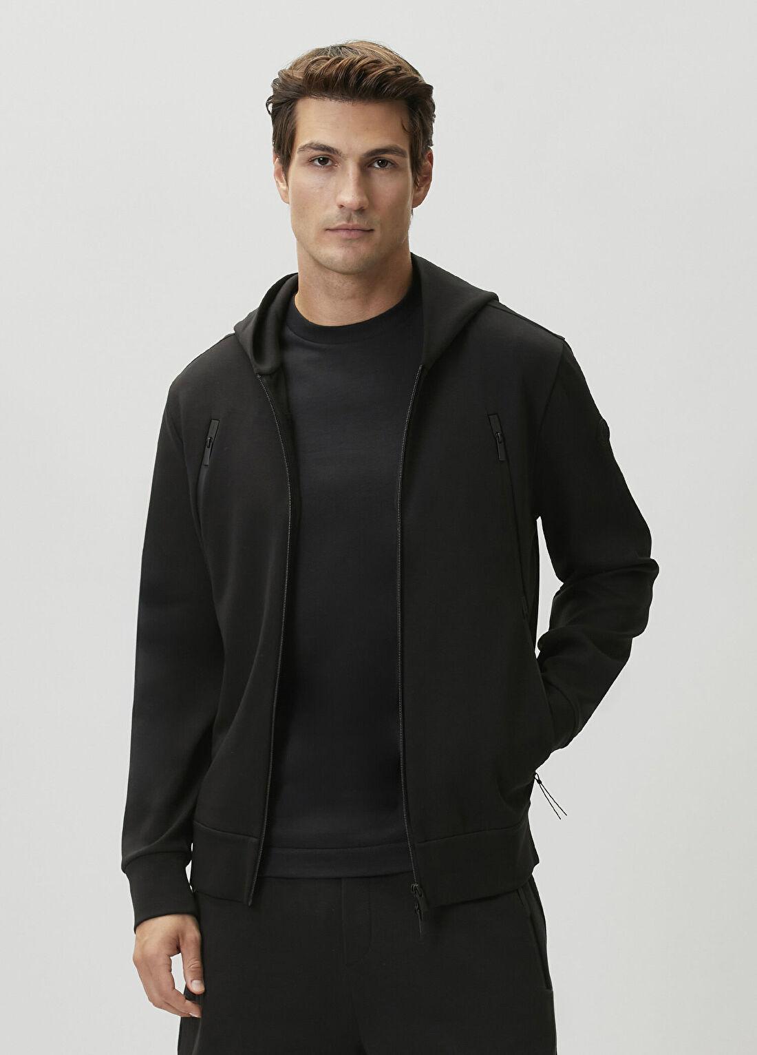 Moncler Siyah Kapüşonlu Sweatshirt