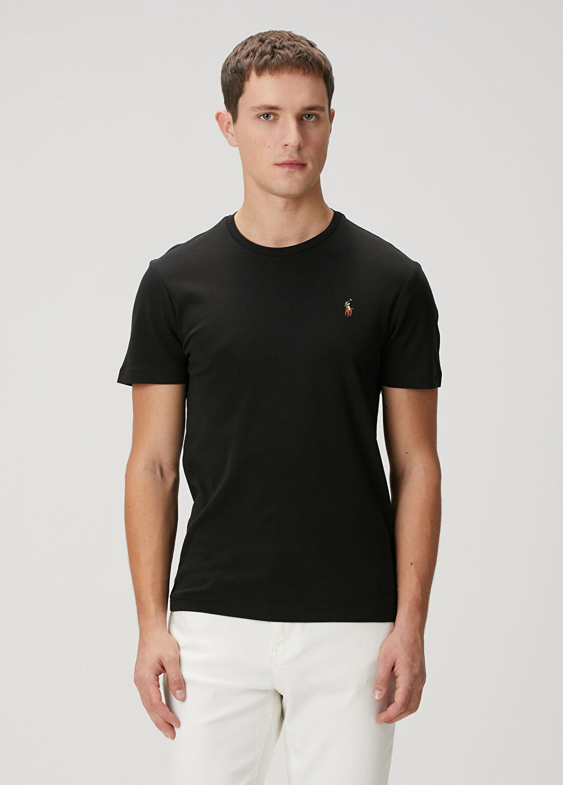 Polo Ralph Lauren Siyah Logo Nakışlı Basic T-shirt