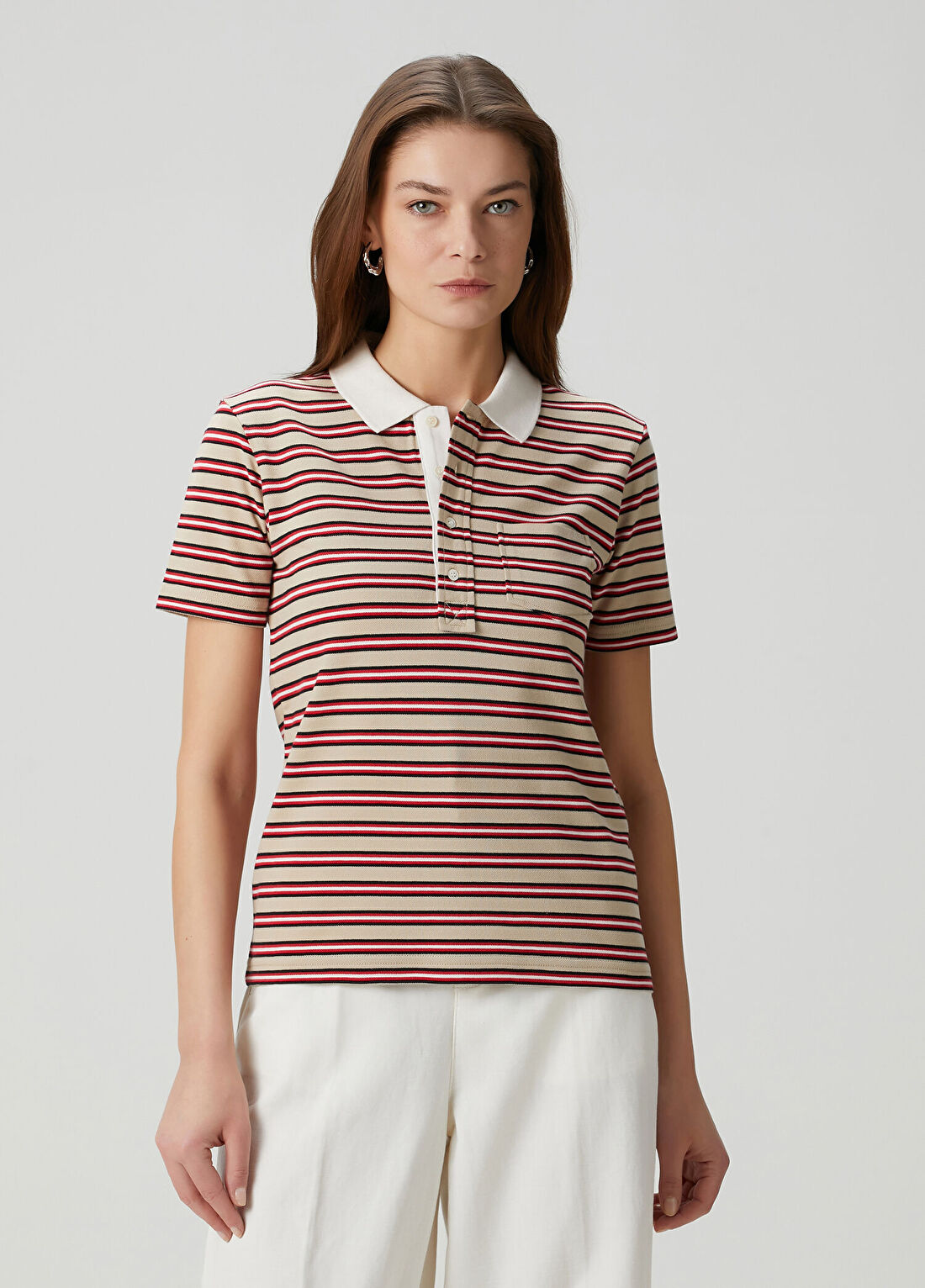 A.P.C. Camel Çizgili Polo T-shirt