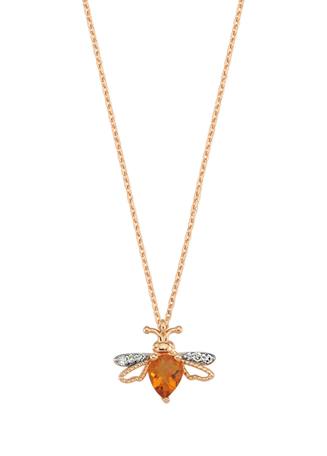 Bee Goddess Honey Renkli Taşlı Kadın Altın Kolye