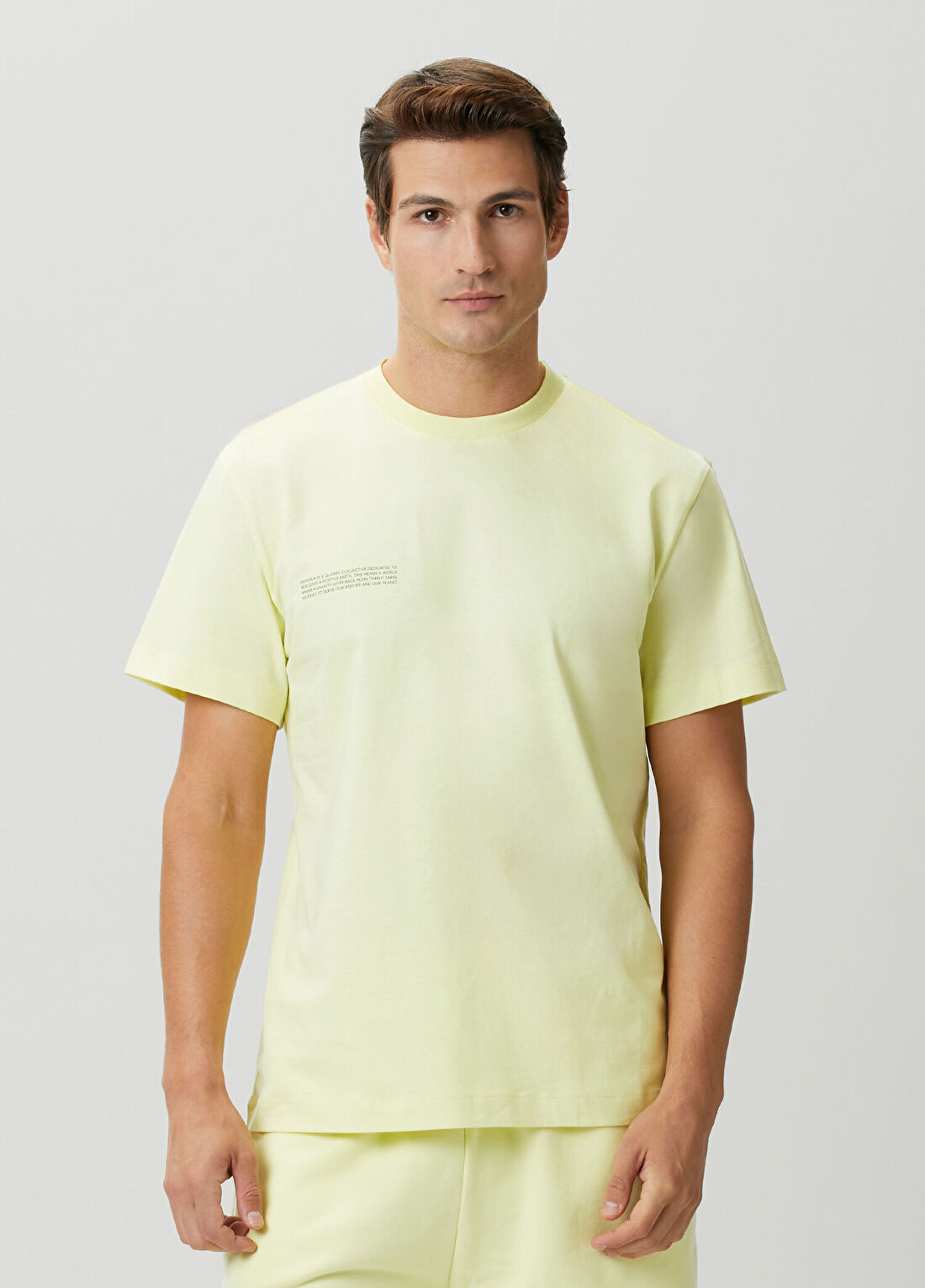Pangaia 365 Midweight Açık Sarı Logo Baskılı T-shirt