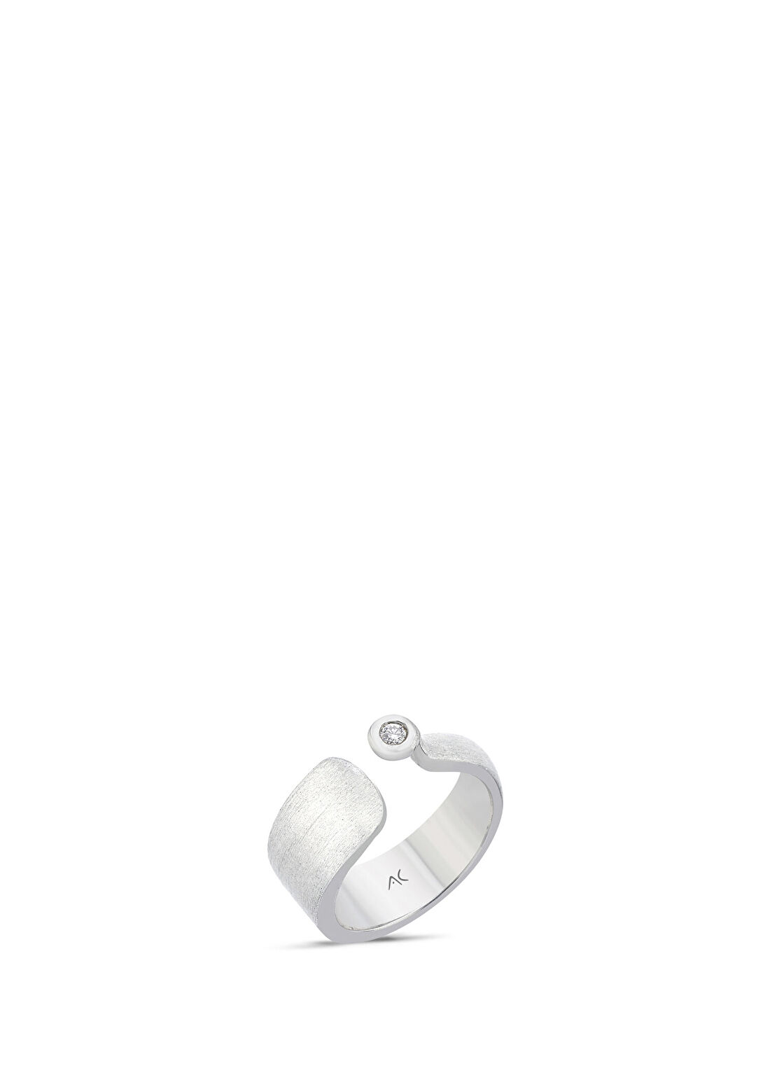 Aleyna Cebeci Jewelry Pırlanta Taşlı Solitaire 925 Ayar Gümüş Erkek Yüzük