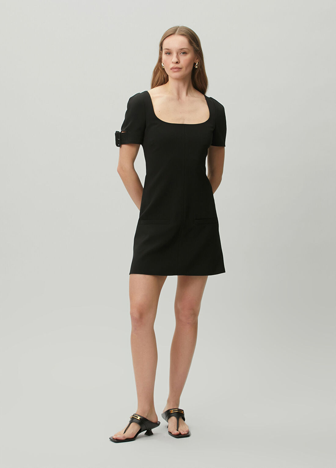Courreges Siyah Mini Elbise görsel 3