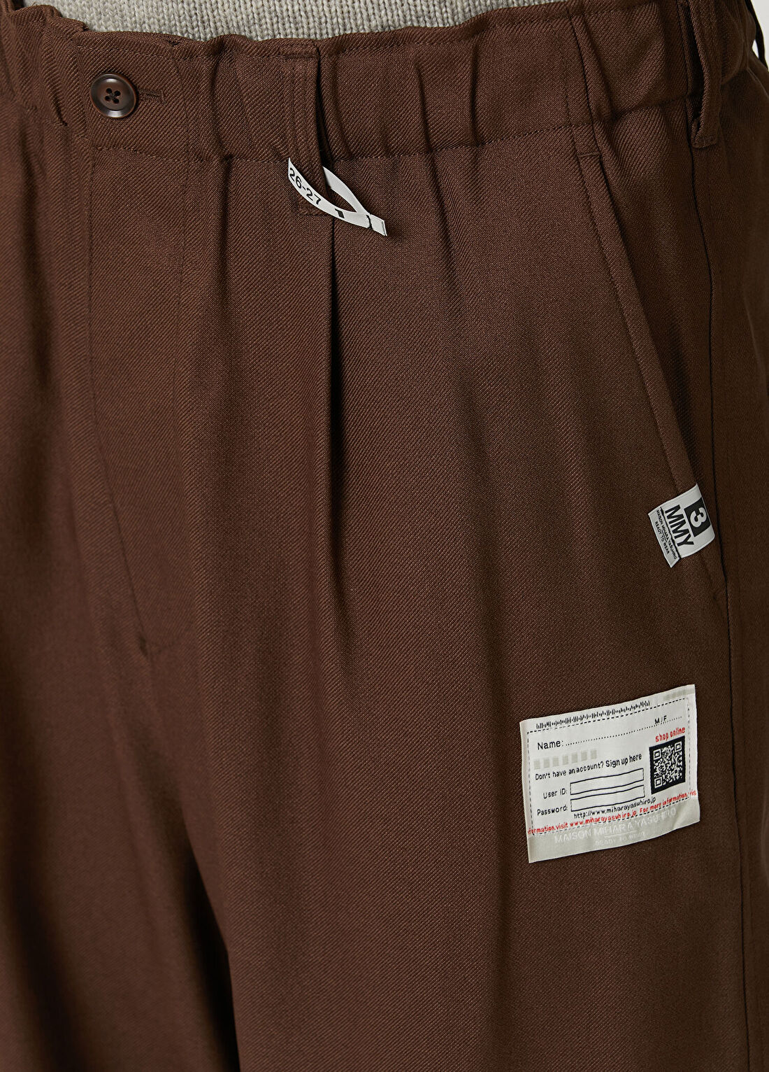 Maison Mihara Yasuhiro Kahverengi Garni Detaylı Twill Pantolon görsel 4