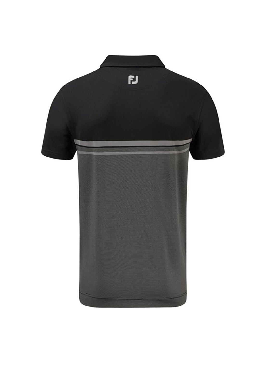 FootJoy Stretch Pique Black White Renk Bloklu Polo Yaka Kısa Kollu Erkek Golf T-Shirt görsel 2