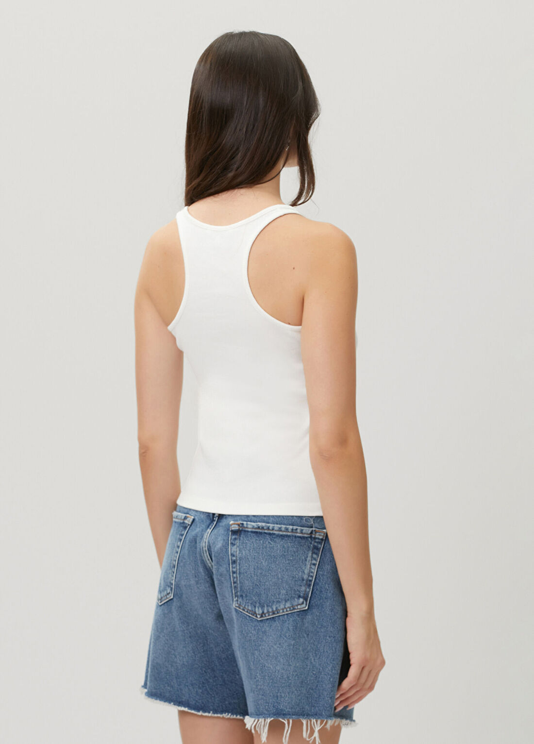 Tommy Jeans Slim Fit Beyaz Atlet görsel 4