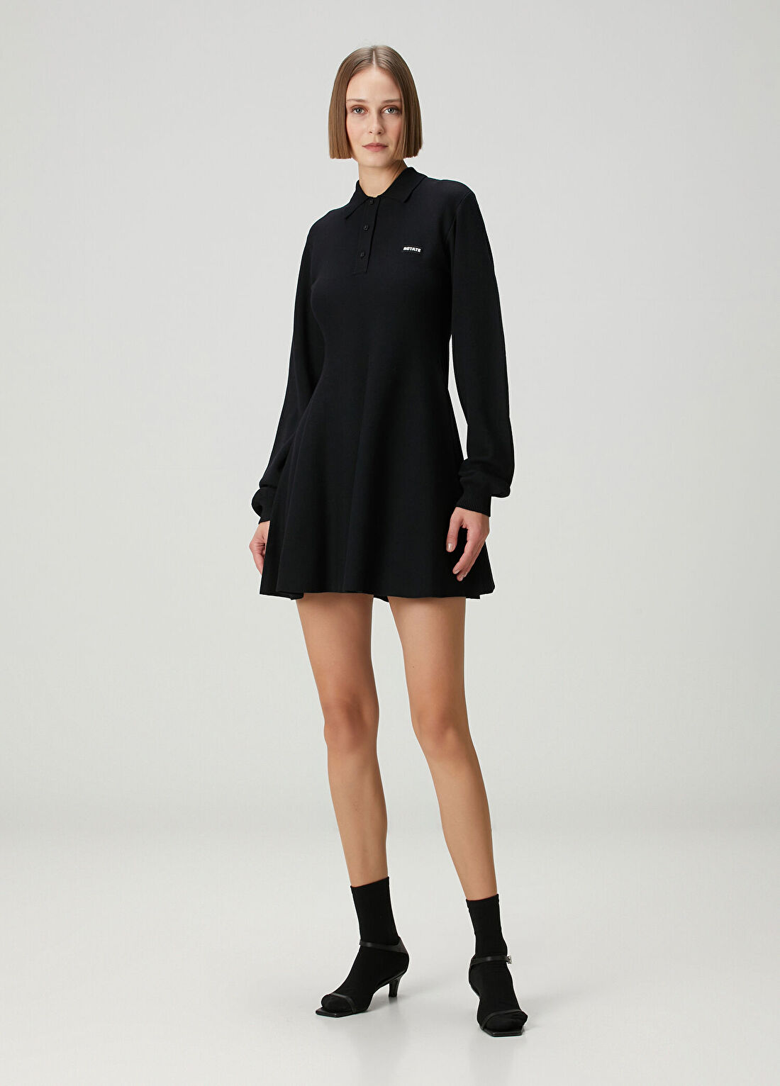 Rotate Casual Siyah Mini Elbise