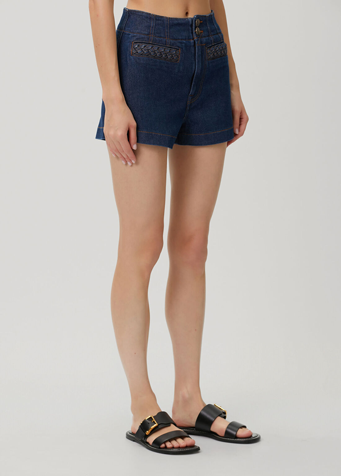 Zimmermann Aster Lacivert Denim Şort görsel 3