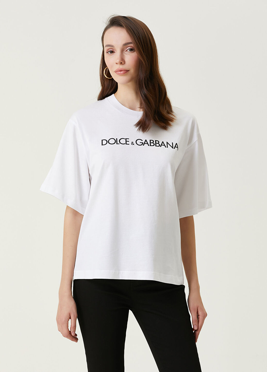 Dolce&Gabbana Beyaz Logolu T-shirt